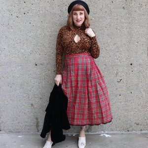 vintage plaid skirt